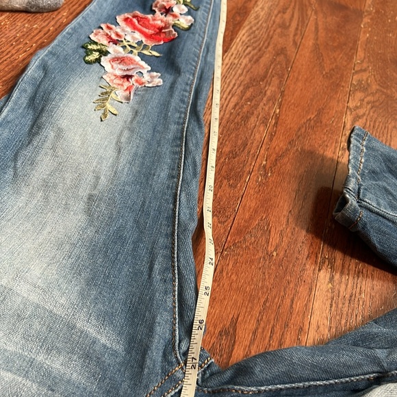 Machine Jean embroidered overalls size small 27 - Picture 8 of 9